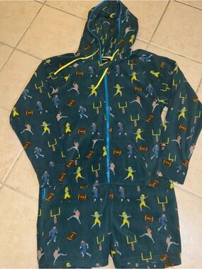 Chubbies Armchair Quarterback Fleece Romper Mens XLarge Lounge Football AOP